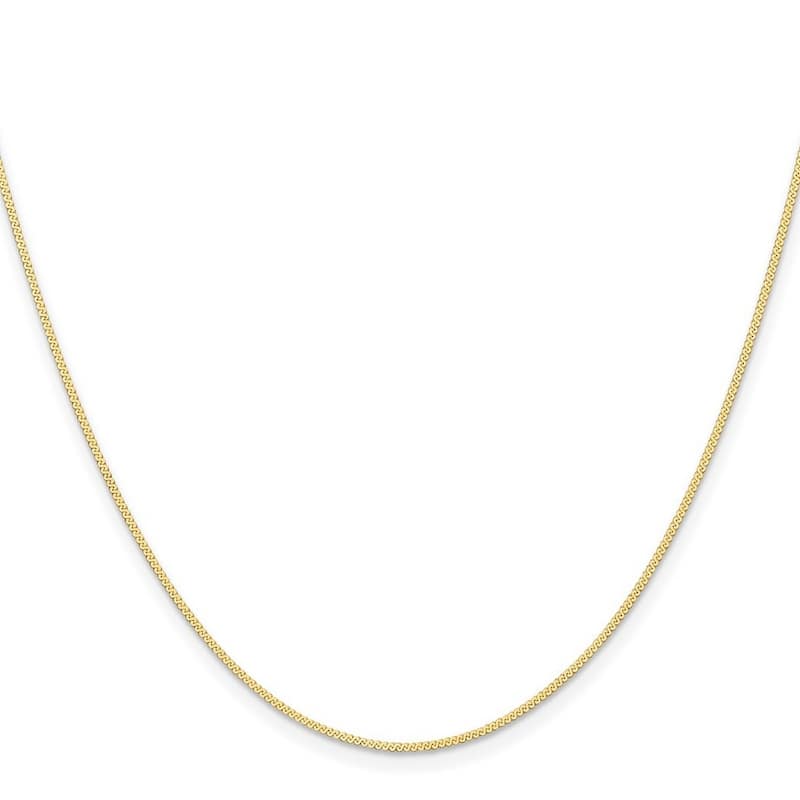 Curata 14k Yellow Gold 0.95mm Serpentina Chain Necklace (Spring-ring)