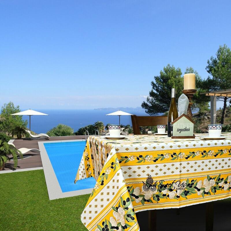 Wipeable Stain Resistant French Acrylic Coated Tablecloth Collection