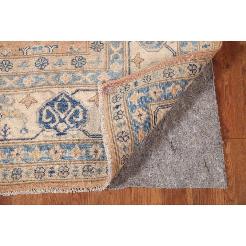 Geometric Kazak Area Rug Hand-Knotted Bedroom Wool Carpet - 5'11" x 8'9"