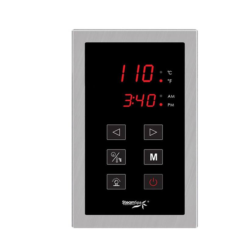 SteamSpa Touch Panel Control System - Brushed Nickel