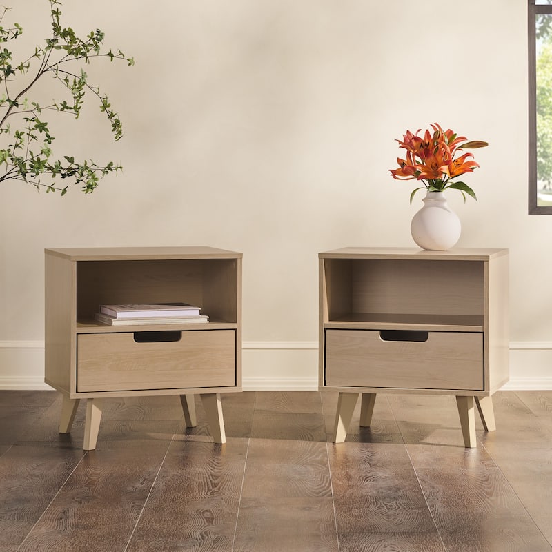 Middlebrook Designs Modern 1-Drawer Nightstand (Set of 2) - Riviera