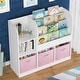 preview thumbnail 15 of 20, Kids Bookcase and Bookshelf, Multifunctional Bookcase with 3 Collapsible Fabric Drawers - White&Pink