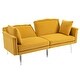 preview thumbnail 72 of 115, Velvet Loveseat Sofa Bed with 2 Pillows, Mid Century 2-Seat Couches Convertible Sofa Bed for Living Room, Bedroom,Office
