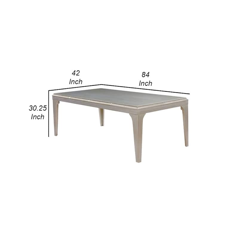 Diocles Contemporary Style Dining Table With Tapered Legs, Silver