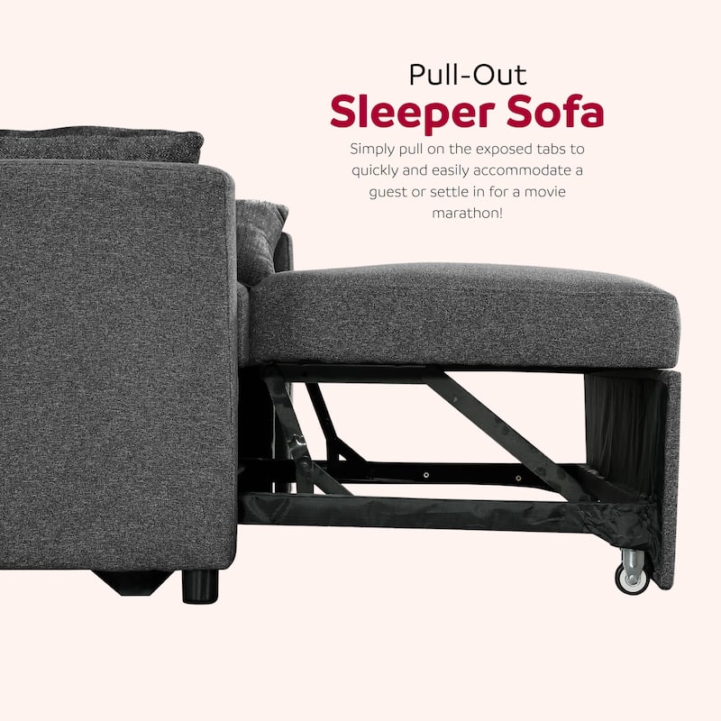 Taite 58 in. Convertible Pull Out Sleeper Sofa Bed