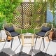 preview thumbnail 7 of 11, 3-Piece Cushioned Bistro Set Patio Wicker Chair Round Table