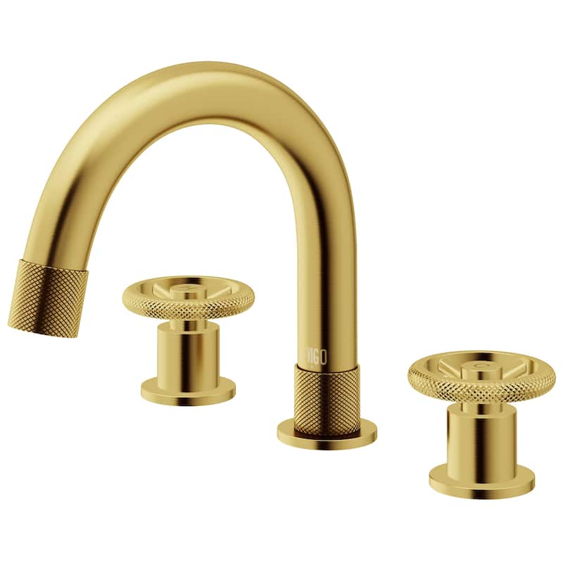Vigo VG01306 Wythe 1.2 GPM 8" H Double Handle Widespread Bathroom - Matte Brushed Gold