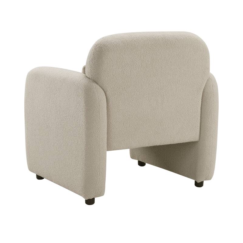 Silas 32.5" Boucle Accent Chair - 1 Matching Pillow, Attached Cushions