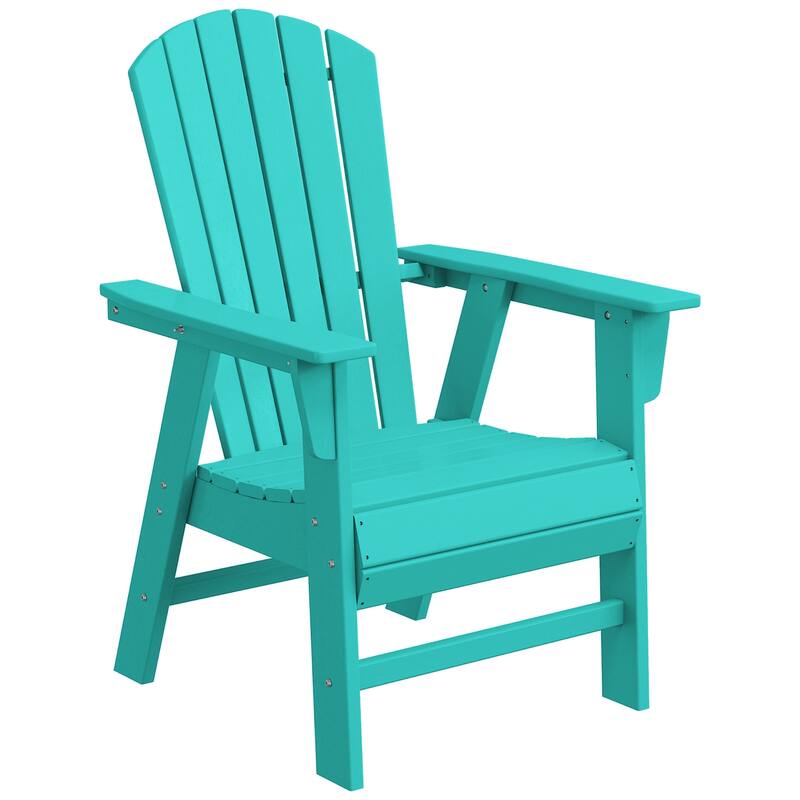 Altura Hdpe All Weather Outdoor Patio Adirondack Dining Chair - Turquoise
