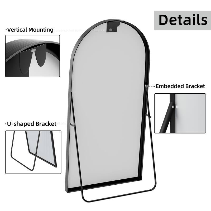 Aluminum Alloy Fine Edge Right Angle Full Length Mirror