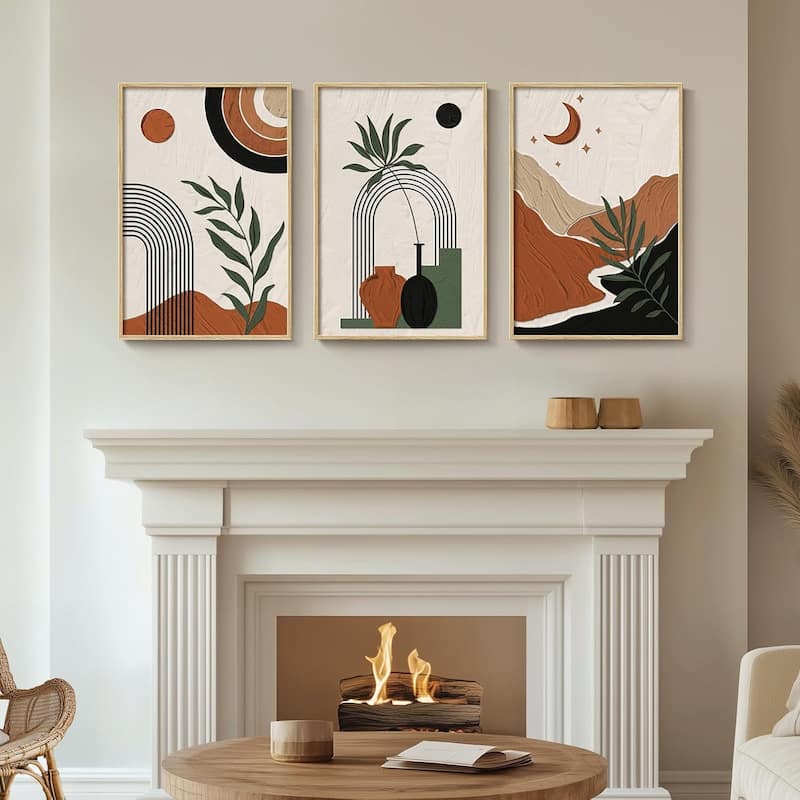 Set of 3 Abstract Geometric Art Prints