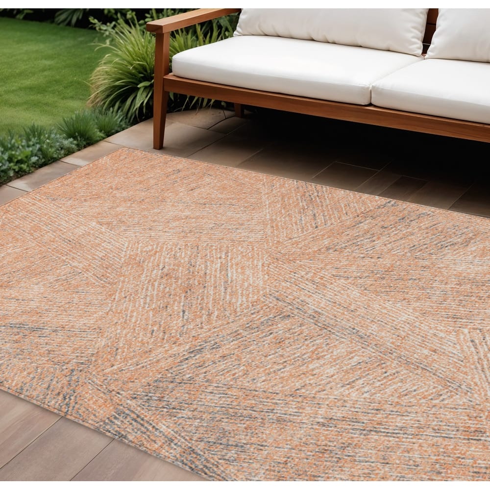 HomeRoots Abstract Transitional Rectangle Outdoor Rug