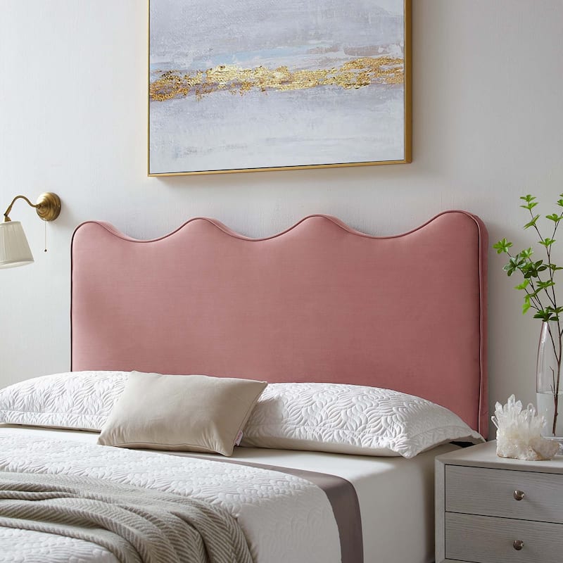 Athena Performance Velvet /Queen Headboard - Dusty Rose