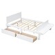 preview thumbnail 20 of 26, Stylish Twin/ Full Size Platform Bed Frame with Footboard Bench and 2 Storage Drawers, Pine Wood Platform Bed Frame for Bedroom