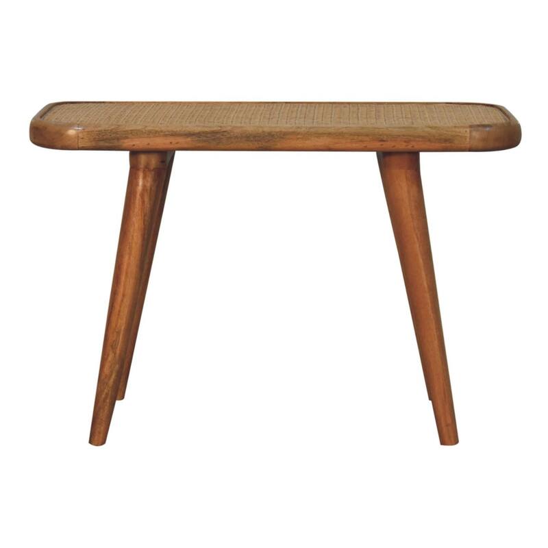 Artisan Furniture Solid Wood Larissa Rattan Bench - Oak