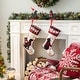 preview thumbnail 12 of 51, Glitzhome 21"L LED Embroidered Linen Reindeer Cat Dog Christmas Stockings