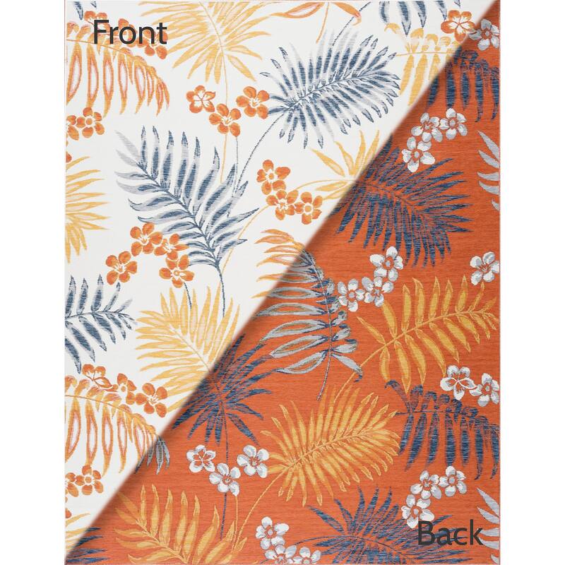 Alfresco Nautical & Coastal Floral & Botanical Reversible Indoor/Outdoor Area Rug