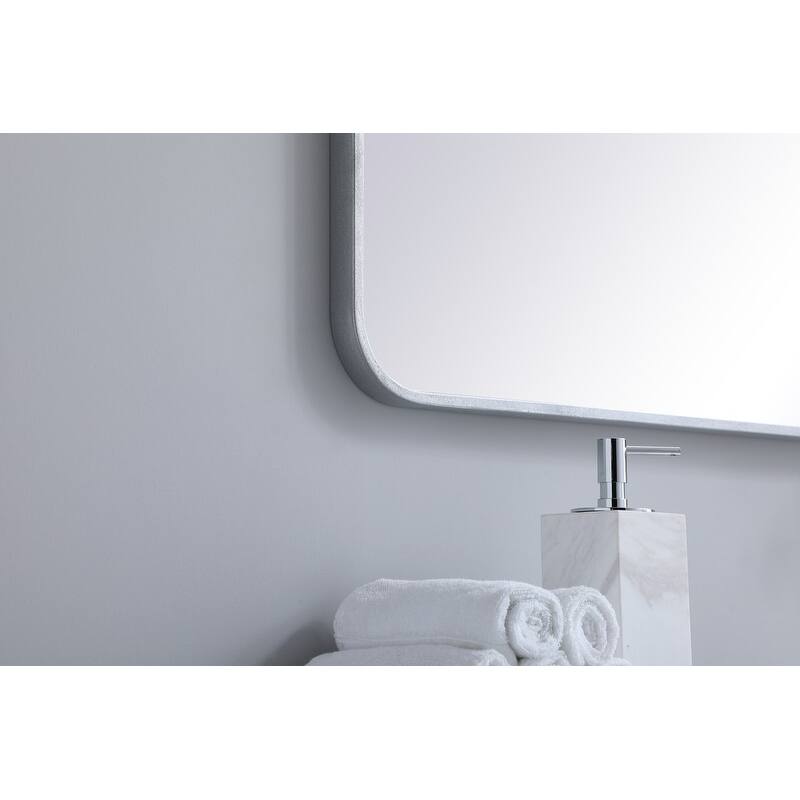 Ezra Soft Corner Metal Rectangular Mirror
