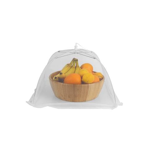 Home Basics Square Mesh Collapsible Food Plate Cover, White, 16x16x11 Inches - White