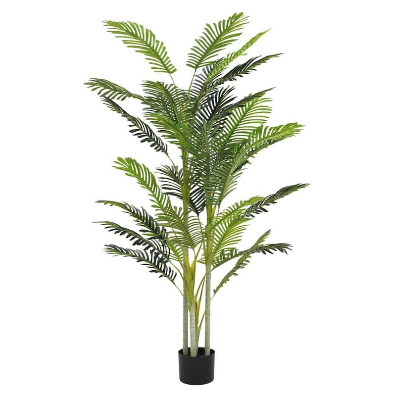 78.5" Artificial Palm Tree with Black Plastic Pot, Set of 2