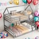 preview thumbnail 2 of 33, Twin Over Full House Bunk Bed With Built-in Ladder for Home