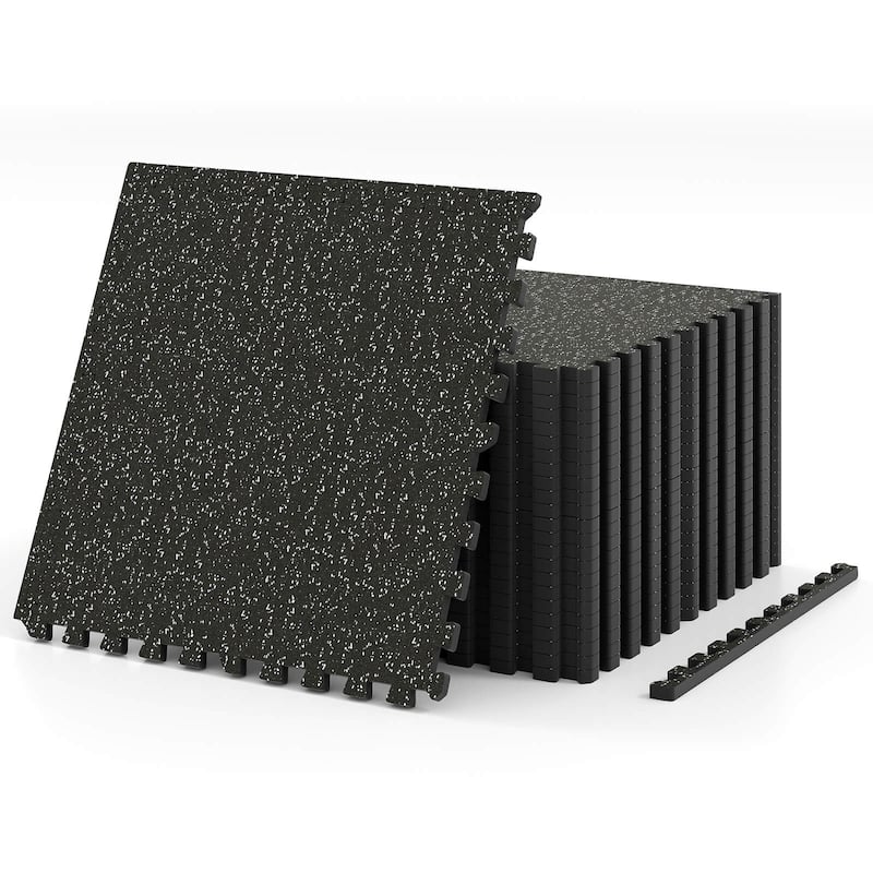 Costway 12/24 PCS 0.79” Thick Rubber Top Exercise Mat 48 Sq Ft - 12 PCS