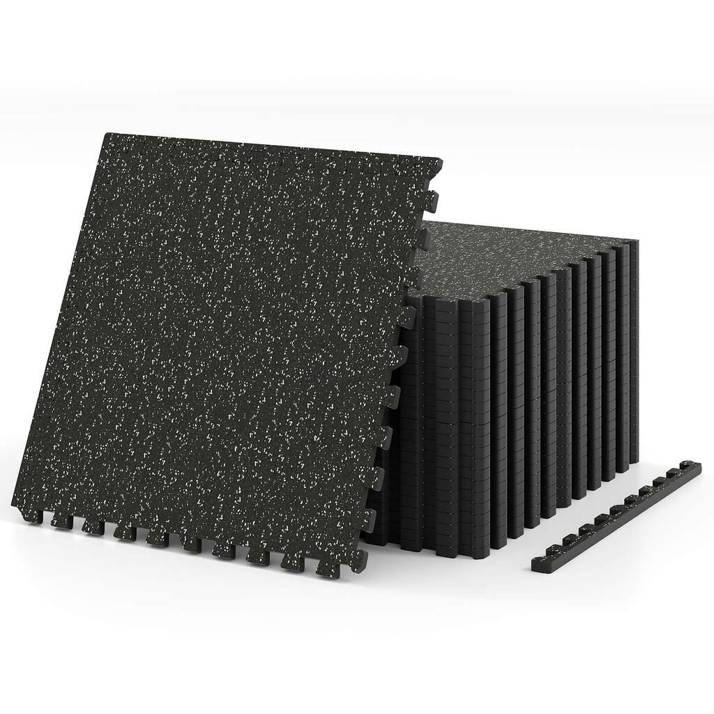 Costway 12/24 PCS 0.79” Thick Rubber Top Exercise Mat 48 Sq Ft