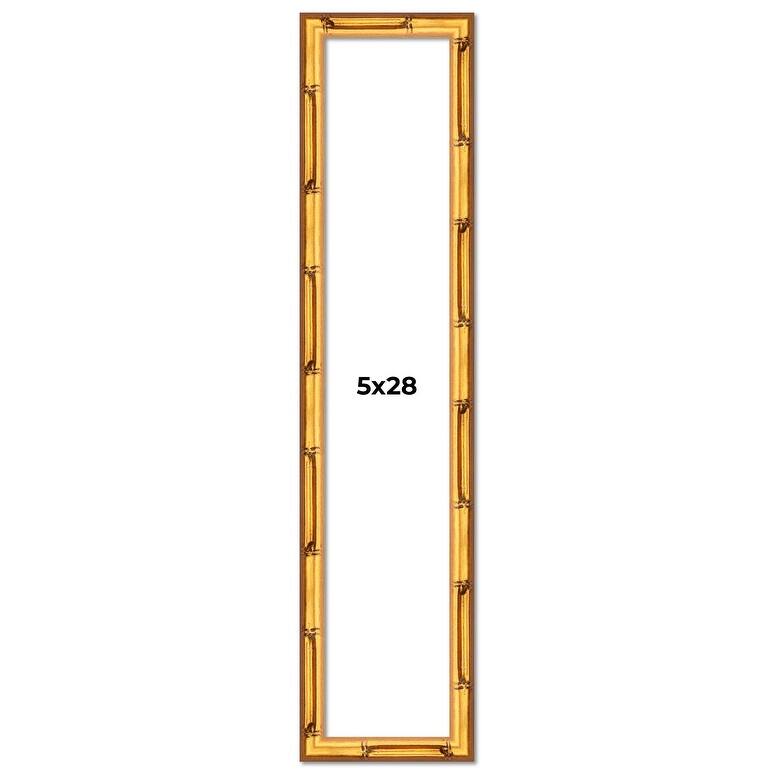 5x28 Frame Gold Bamboo Picture Frame Modern Photo Frame Includes UV Acrylic Shatter Guard Front Acid Free Foam Backing Board