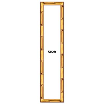 5x28 Frame Gold Bamboo Picture Frame Modern Photo Frame Includes UV Acrylic Shatter Guard Front Acid Free Foam Backing Board