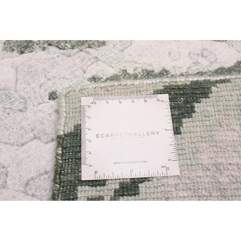 ECARPETGALLERY Hand-knotted Alma Grey Silk, Wool Rug - 2'6 x 9'9