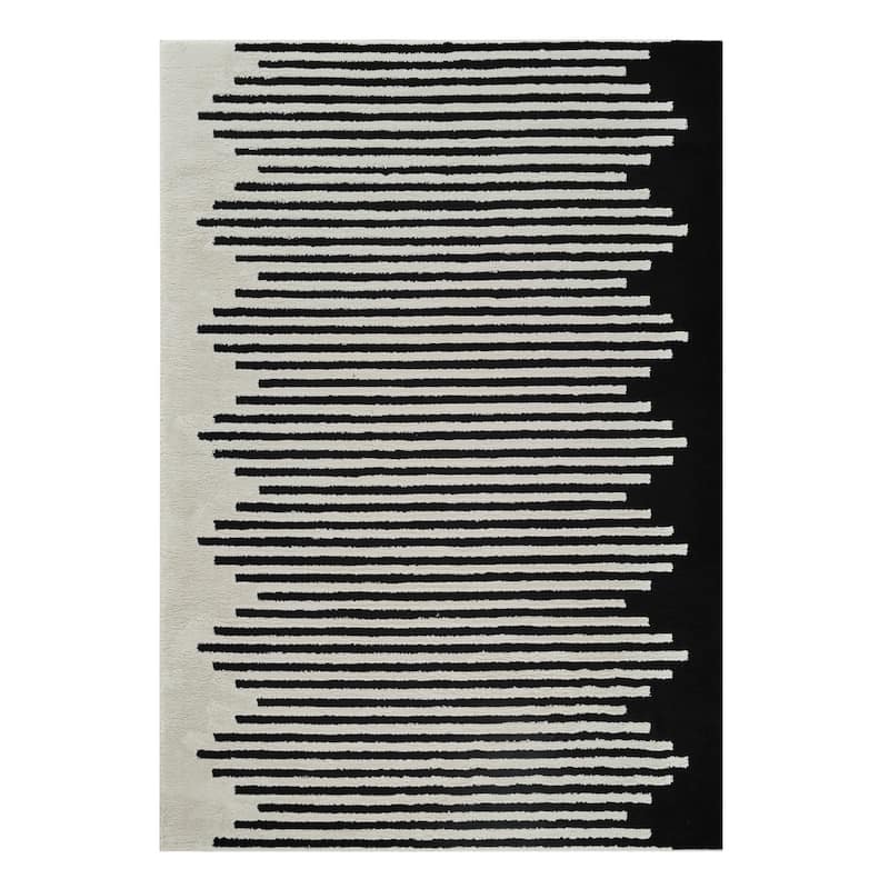 Bewi Distressed Abstract Modern Stain Resistant Woven Soft Area Rug By HomeRoots