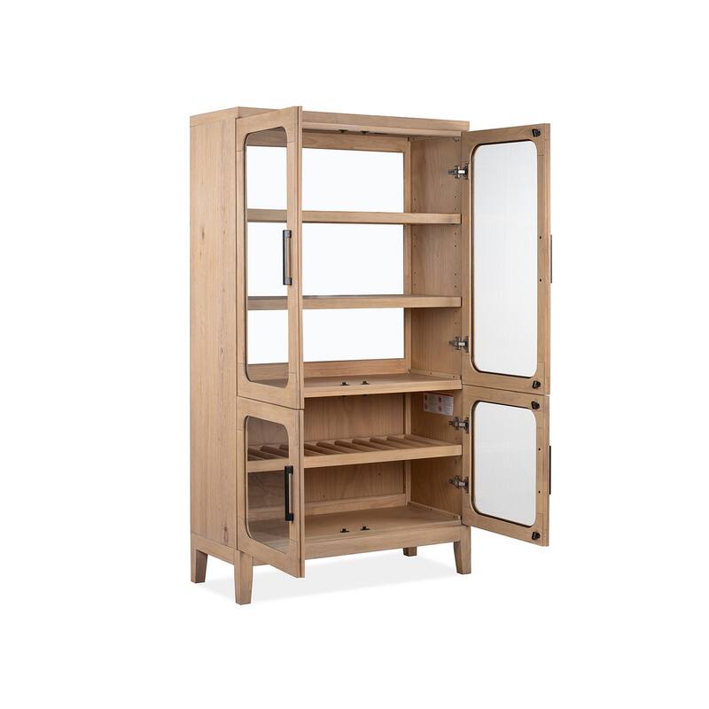 Magnussen Home Somerset Butternut Buffet Curio - 40''W x 17''D x 71.75''H