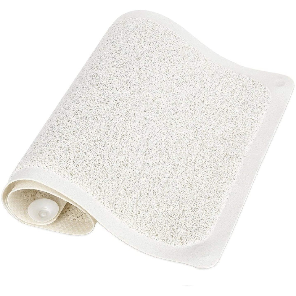 Size 50x50 cm Anti-Fungal Rubber Bath Mat Shower Mat Non Slip Fljen-CC Fine Rubber Non-Slip Square Shower Mat with Suction Cups 19.7x19.7 inch-white 