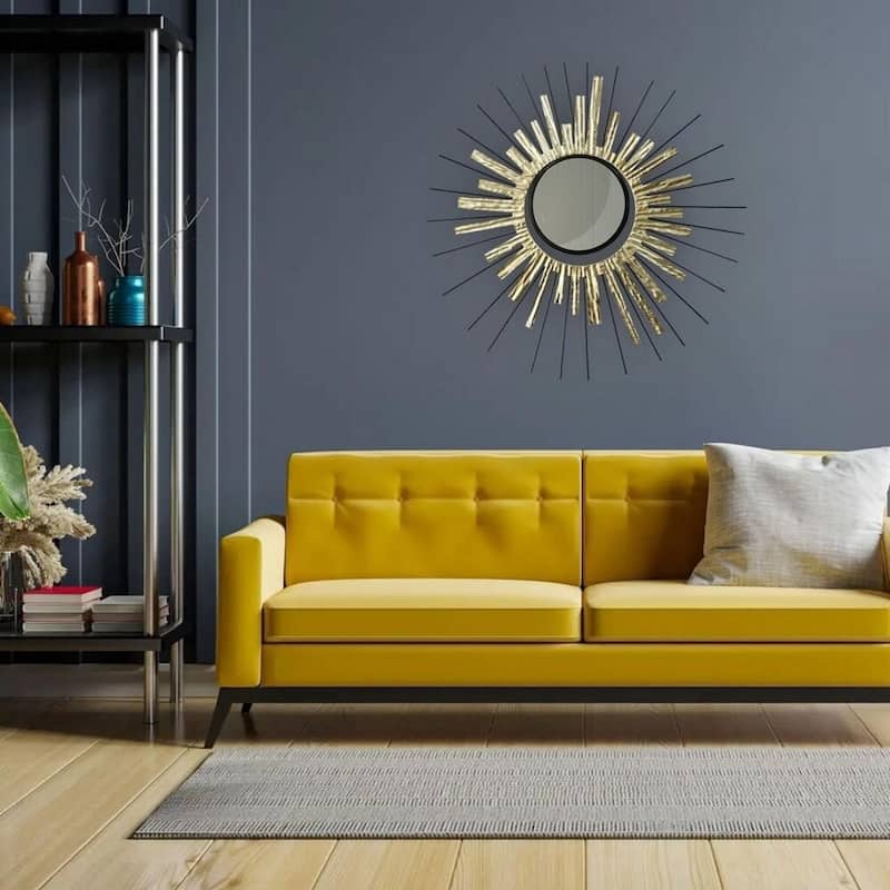 Aria Home Gold Sunburst Mirror Wall Art Round Oversized Accent Decor