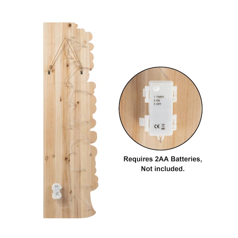 Glitzhome 42"H St. Patrick's Lighted Wooden Stacked Shamrock Porch Decor with Timer