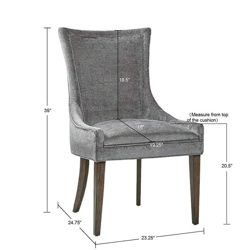 Madison Park Signature Ultra Upholstered Dining Side Chairs With Wood Legs (Set of 2) - N/A