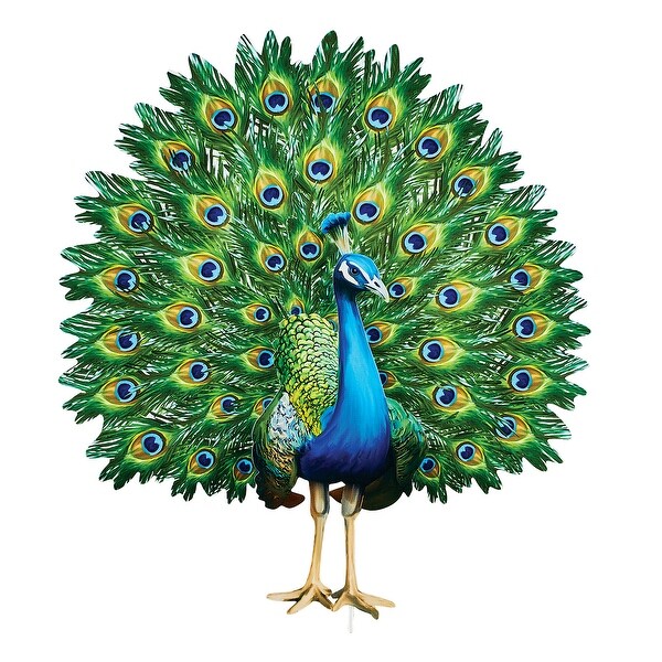 Realistic Magnificent Peacock Outdoor Garden Stake - 22.800 x
