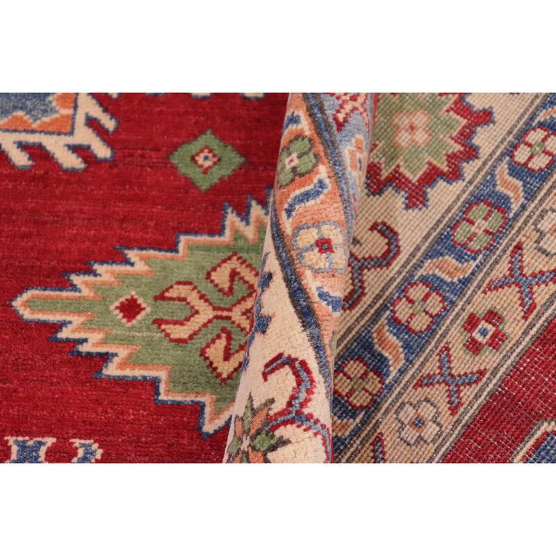 Rustic Kazak Santiago Red/Beige Wool Rug - 8'1'' x 9'8''