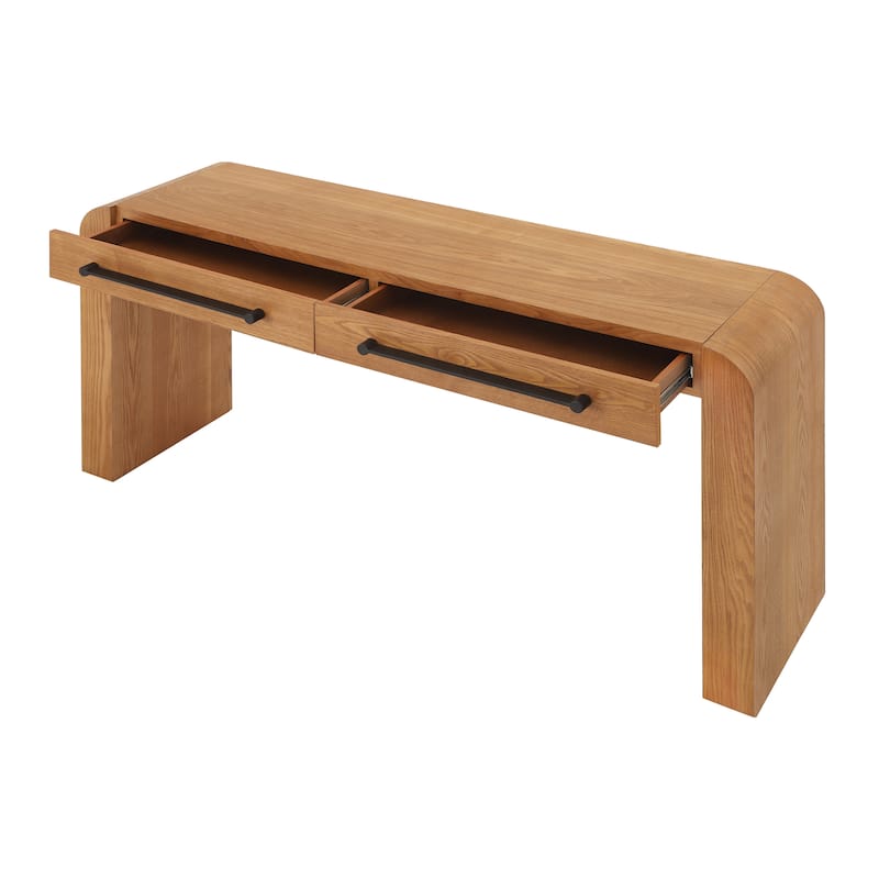 Christopher Knight Home - Astra Modern Ash Veneer Console Table with 2 Drawers and Metal Handles