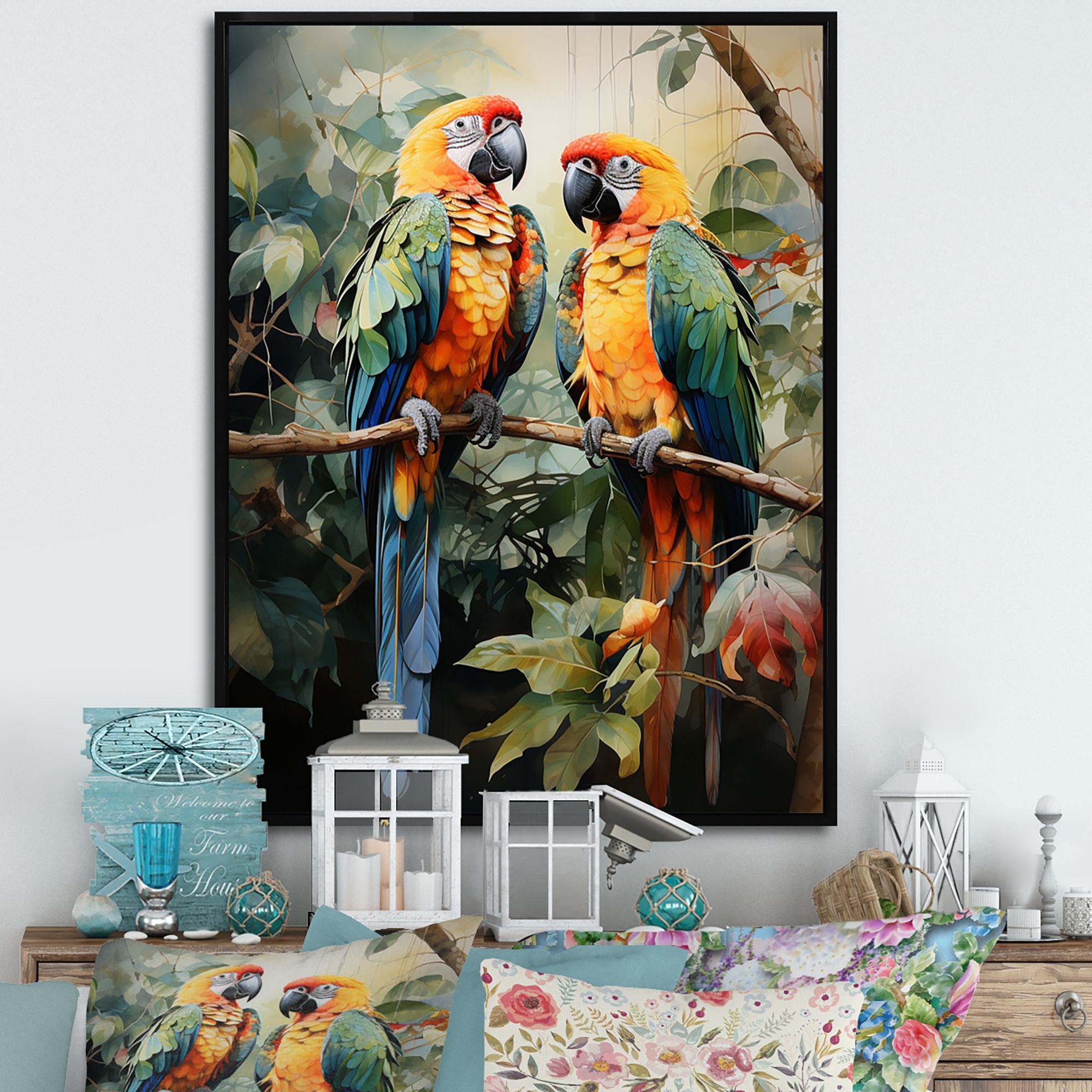 Parrot wall hot sale art