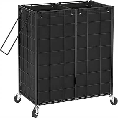 Double Laundry Hamper with Wheels - 22"L x 13"W x 26.4"H