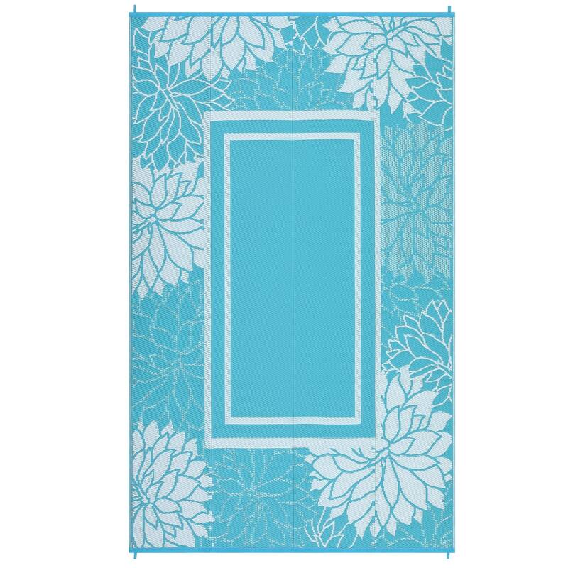 Outdoor Rug Waterproof Plastic Straw Rug, UV Resistant Foldable Lightweight Mat Reversible Patio Rug for Camping