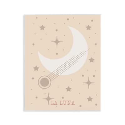 Stupell Minimal Moon with Stars Wall Plaque Art Design By Daniela Santiago