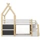 preview thumbnail 12 of 16, Stylish and Simple Twin over Twin House Bunk Bed with Storage Staircase and 2 Blackboards, White and Natural, Easy Assembly