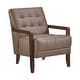 preview thumbnail 34 of 71, Leland Leather Match Accent Chair Brown