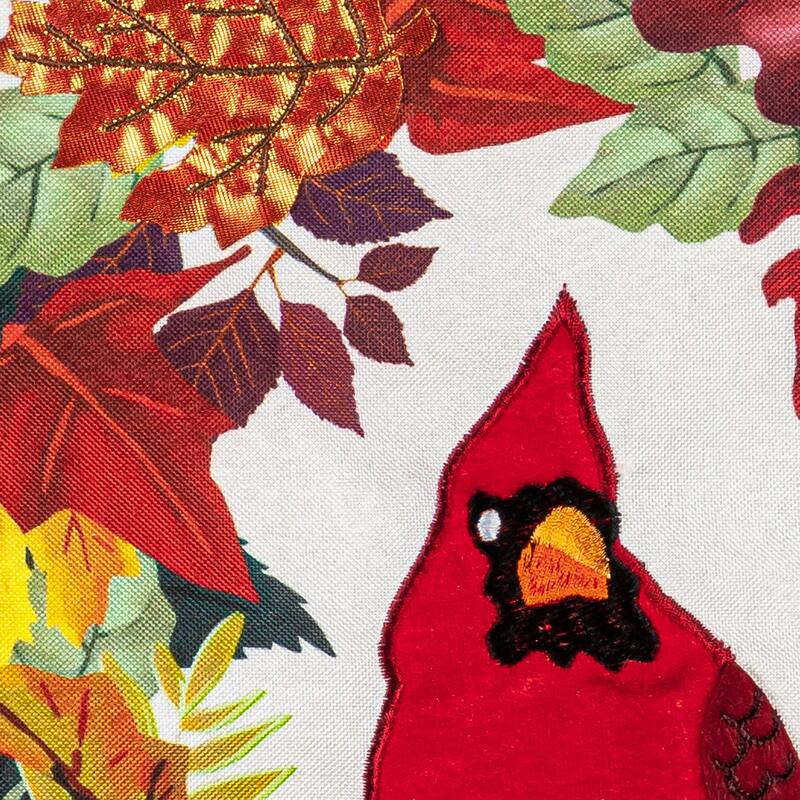 Hello Fall Cardinal Wreath Garden Linen Flag