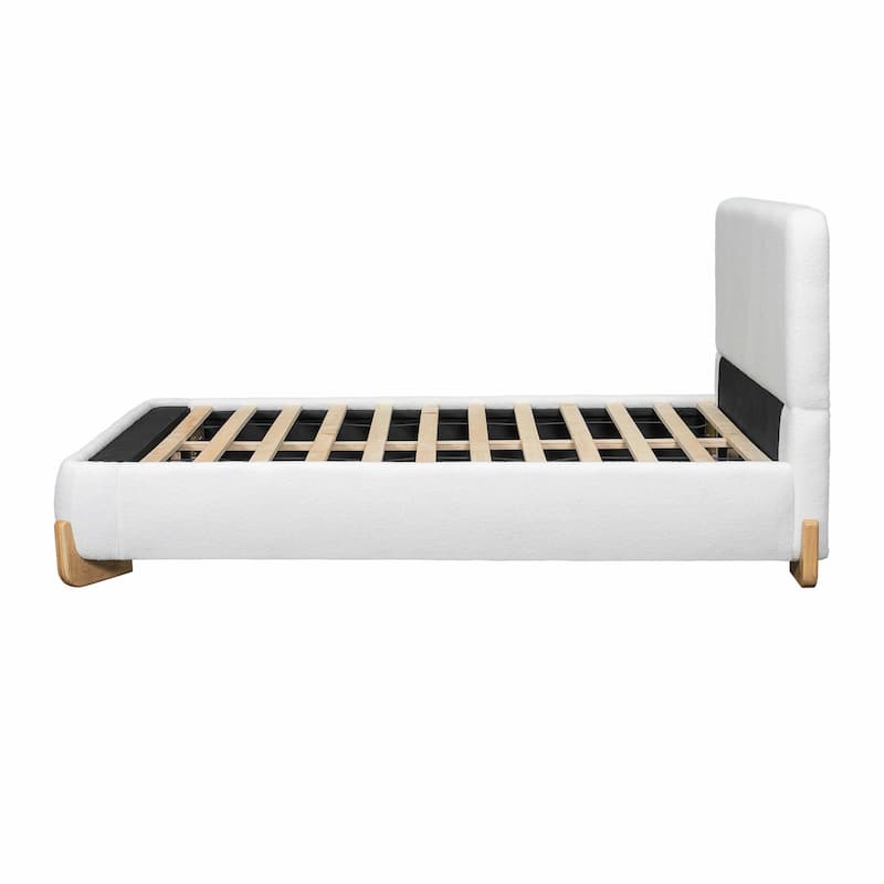 Elegant Boucle Upholstered Bed - A Luxurious & Comfortable Bedroom Centerpiece