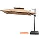 preview thumbnail 22 of 65, Pellebant Outdoor Patio Cantilever Offset Umbrella 11 ft Double Top Tan-WithBase