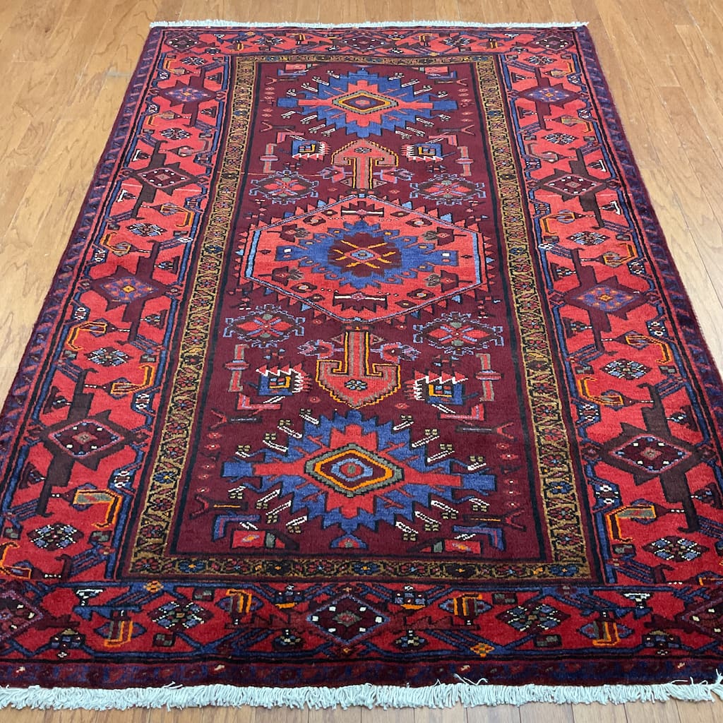 HERAT ORIENTAL Hand-knotted Tribal Hamadan Wool Rug - 4'6 x 6'10