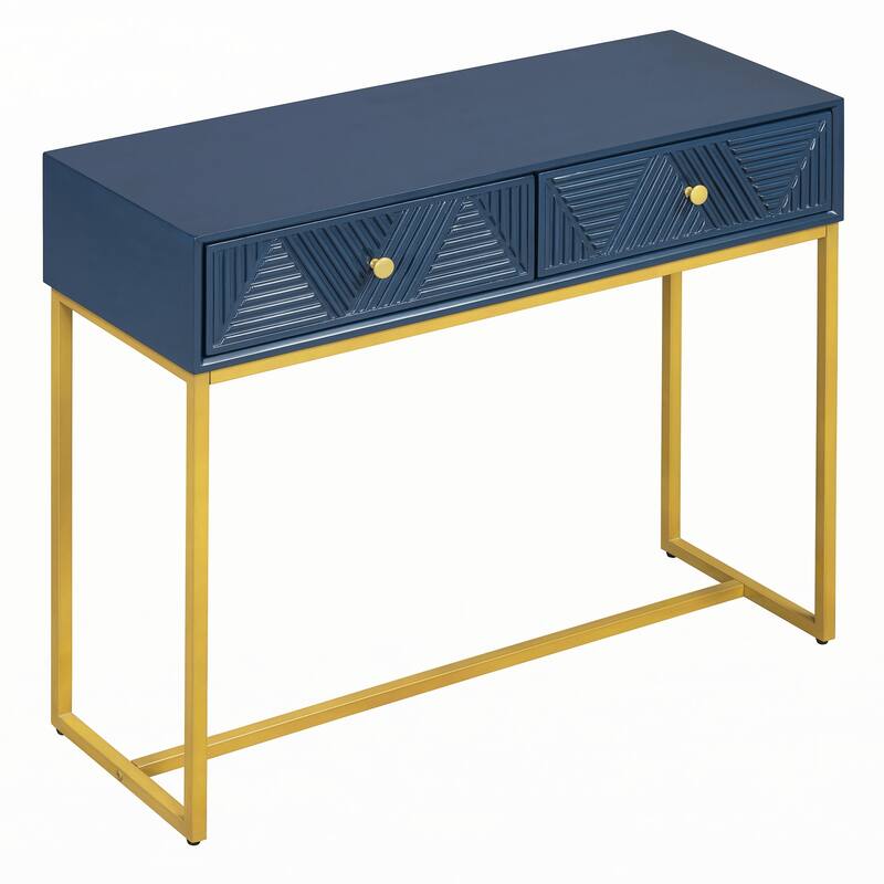 Modern Sleek Console Table with Storage,Navy